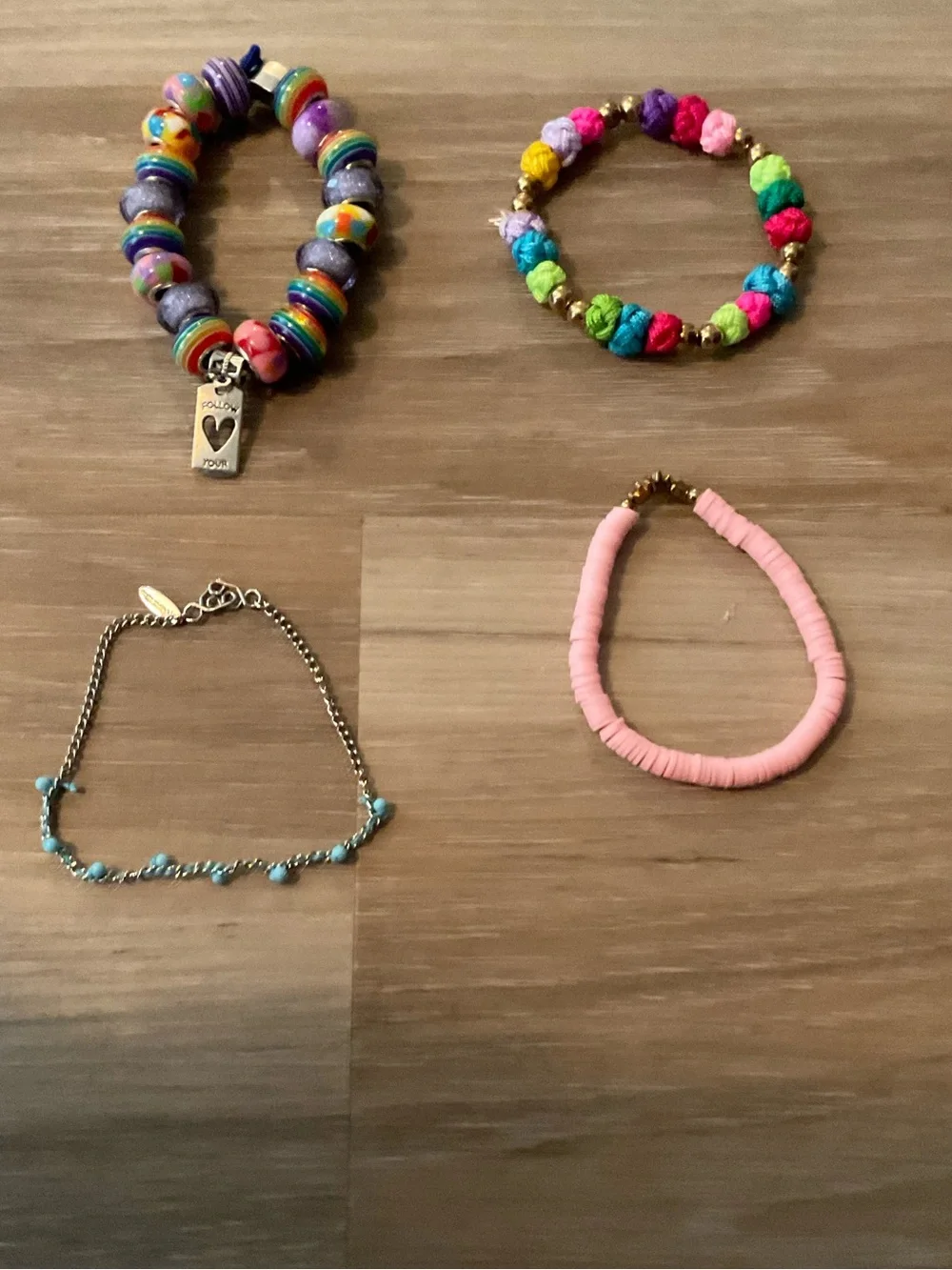 Kids Multicolor & Pink Bracelet Set - 4 Pack